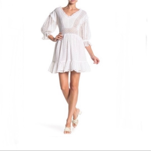 Love Sam Vivienne Eyelet Lace Boho Dress Medium - Picture 2 of 7